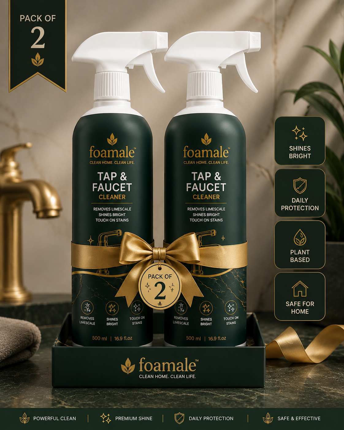 Bathroom Cleaner (Tap & Faucet) |Ultimate Metal & Faucet Shine Limescale Remover (500ml)