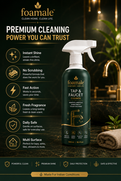 Bathroom Cleaner (Tap & Faucet) |Ultimate Metal & Faucet Shine Limescale Remover (500ml)