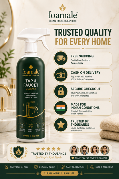 Bathroom Cleaner (Tap & Faucet) |Ultimate Metal & Faucet Shine Limescale Remover (500ml)