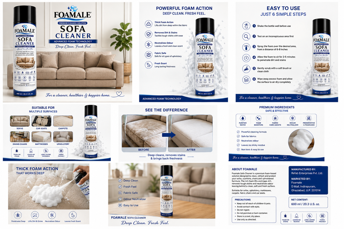 Premium Sofa & Upholstery Foamale Cleaner